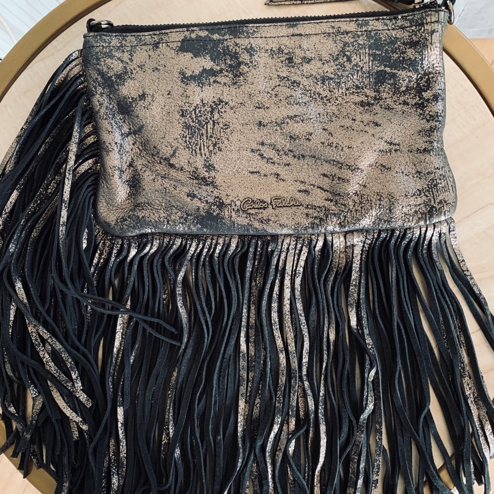 Carlos Falchi Suede Fringe Handbag
